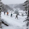 cross country skiing forest path