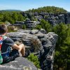 Visitors exploring Tisa Rocks