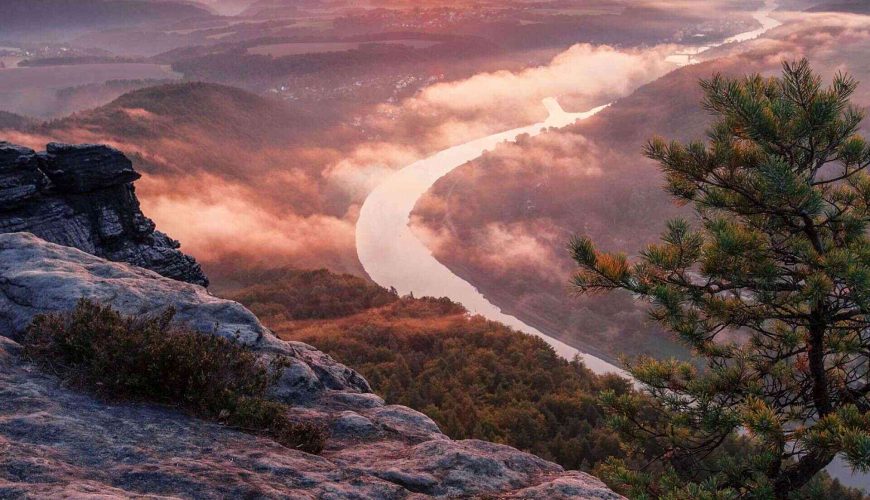 Sunset views in Bohemian Switzerland National Park