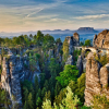 Bastei Bridge in Saxon Switzerland offers amazing panoramic views