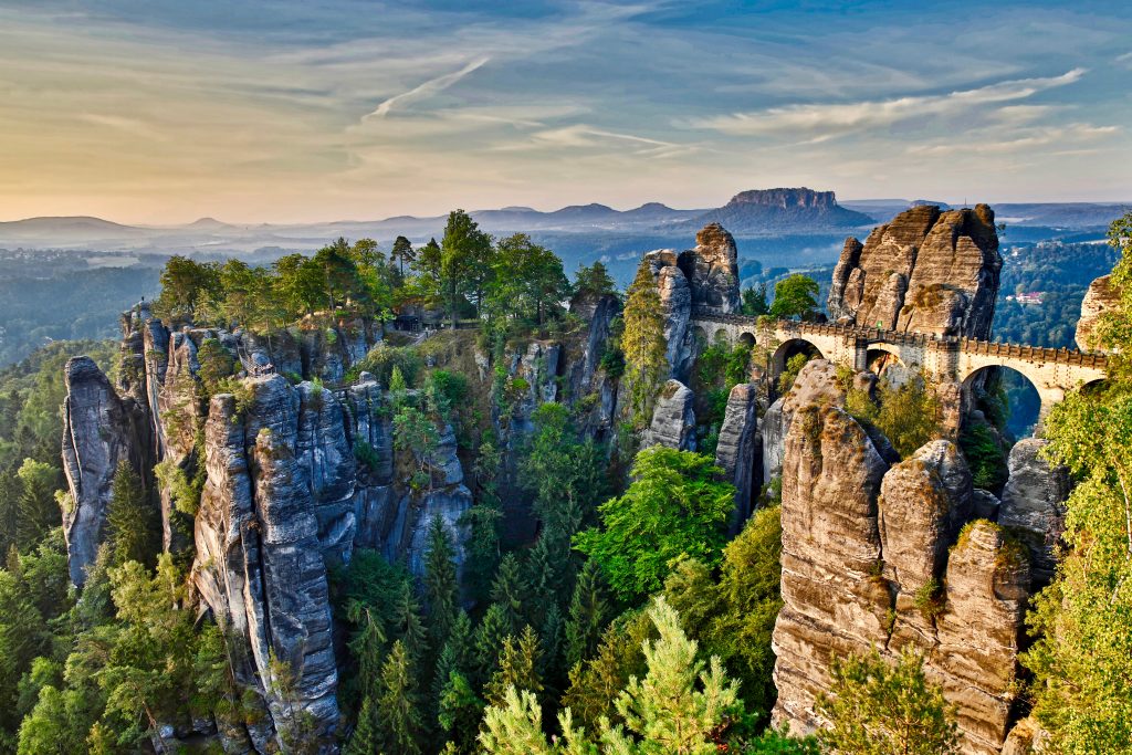 Bastei Bridge in Germany (Saxon Switzerland national park)