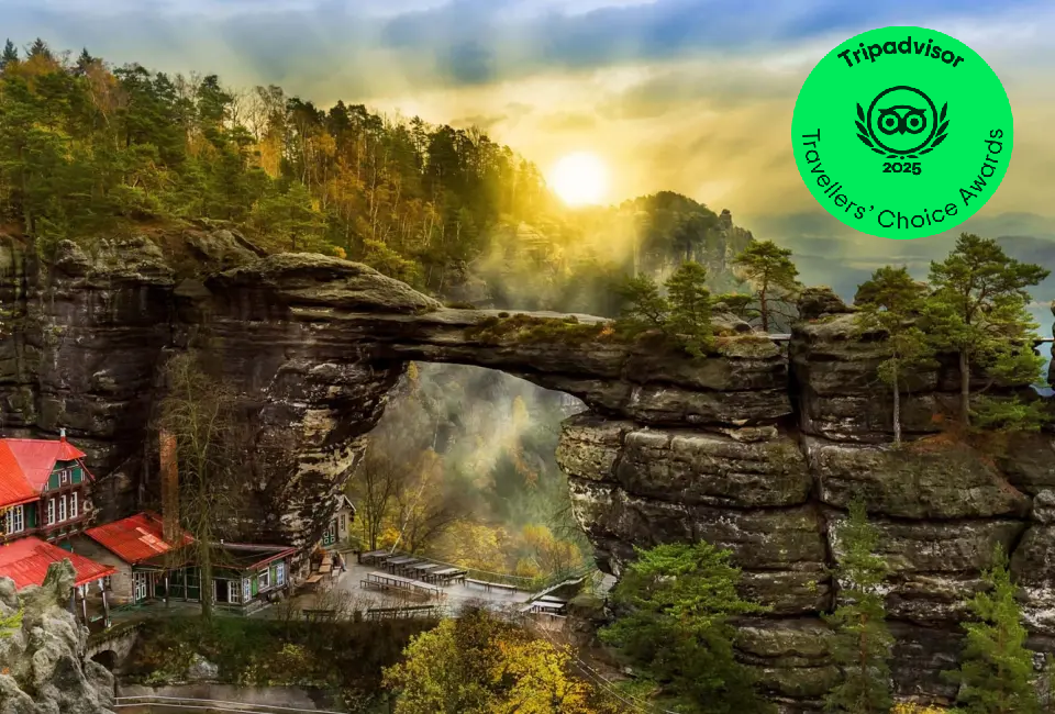 Pravcicka Gate on the award-winning Bohemian and Saxon Switzerland tour from Prague